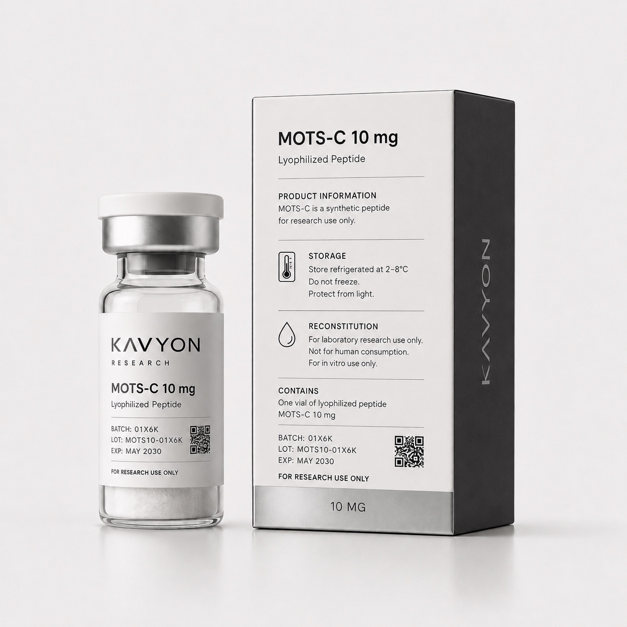 MOTS-C 10 mg — vial and back of box